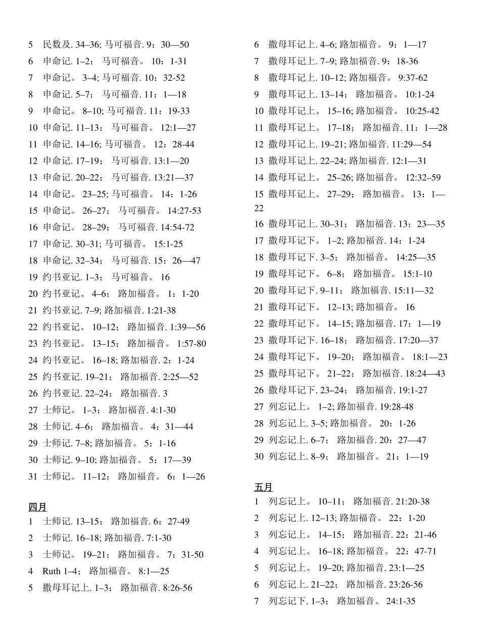 全年读经计划表_第2页