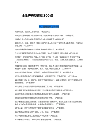 全生产典型违章300条