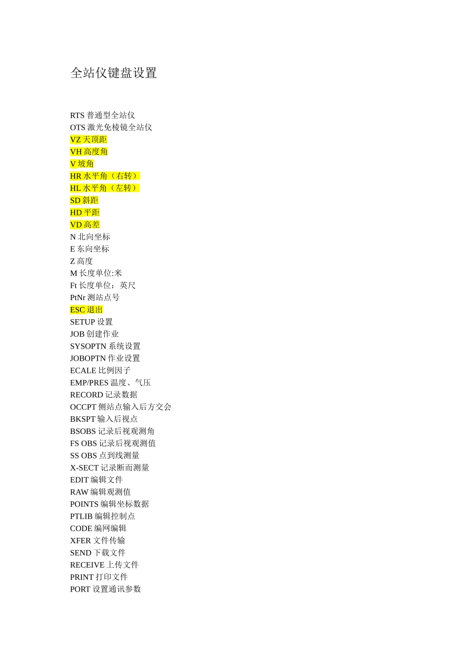 全站仪中英文对照表_第1页