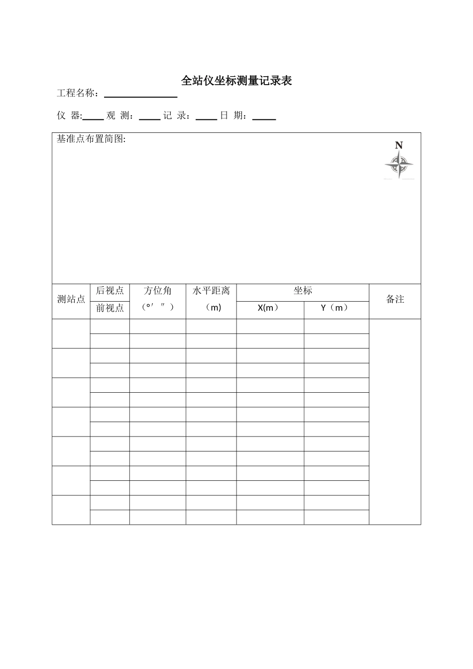 全站仪坐标测量记录表_第2页
