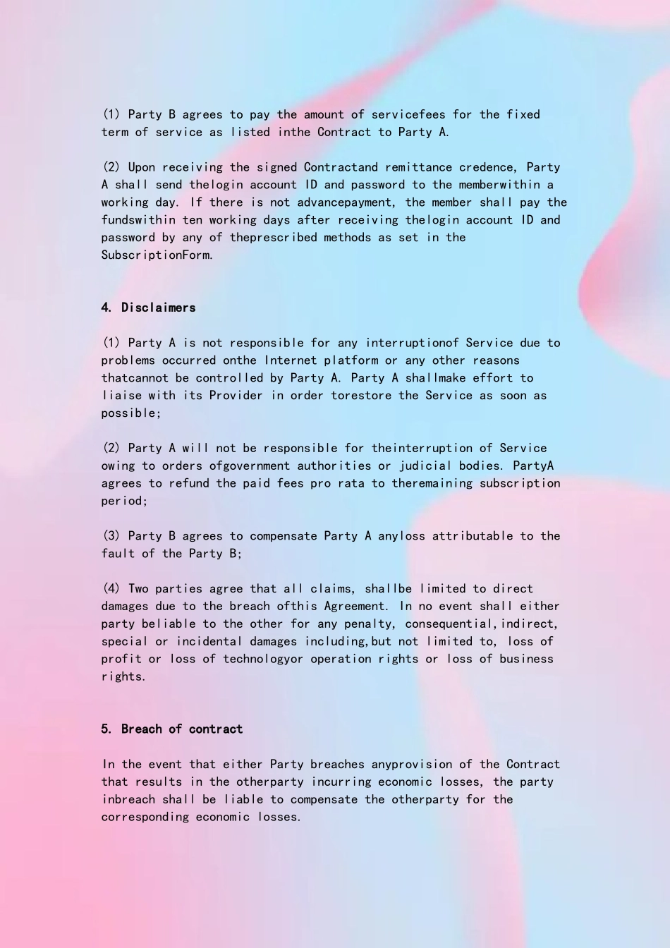 全英文版运营服务合同_第3页
