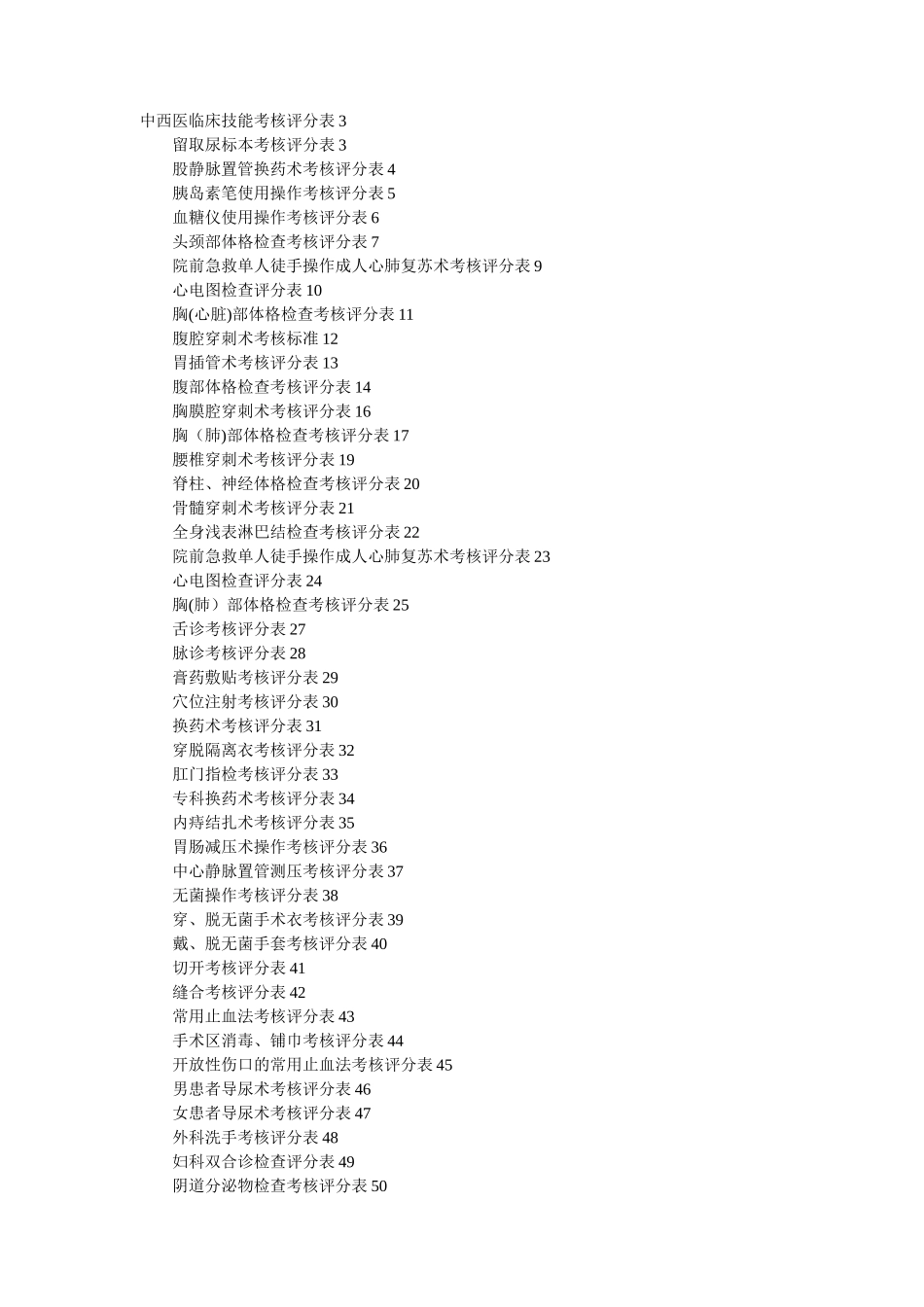 全部临床技能操作评分表_第1页