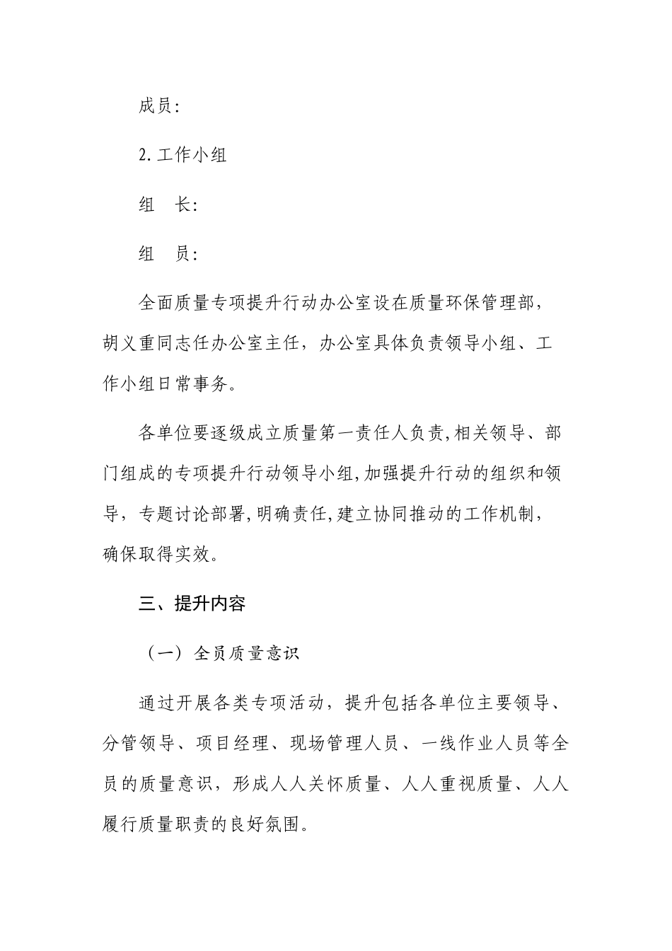 全面质量专项提升行动方案模板_第2页