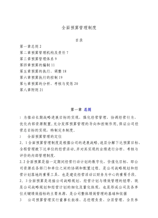 全面预算管理制度33374