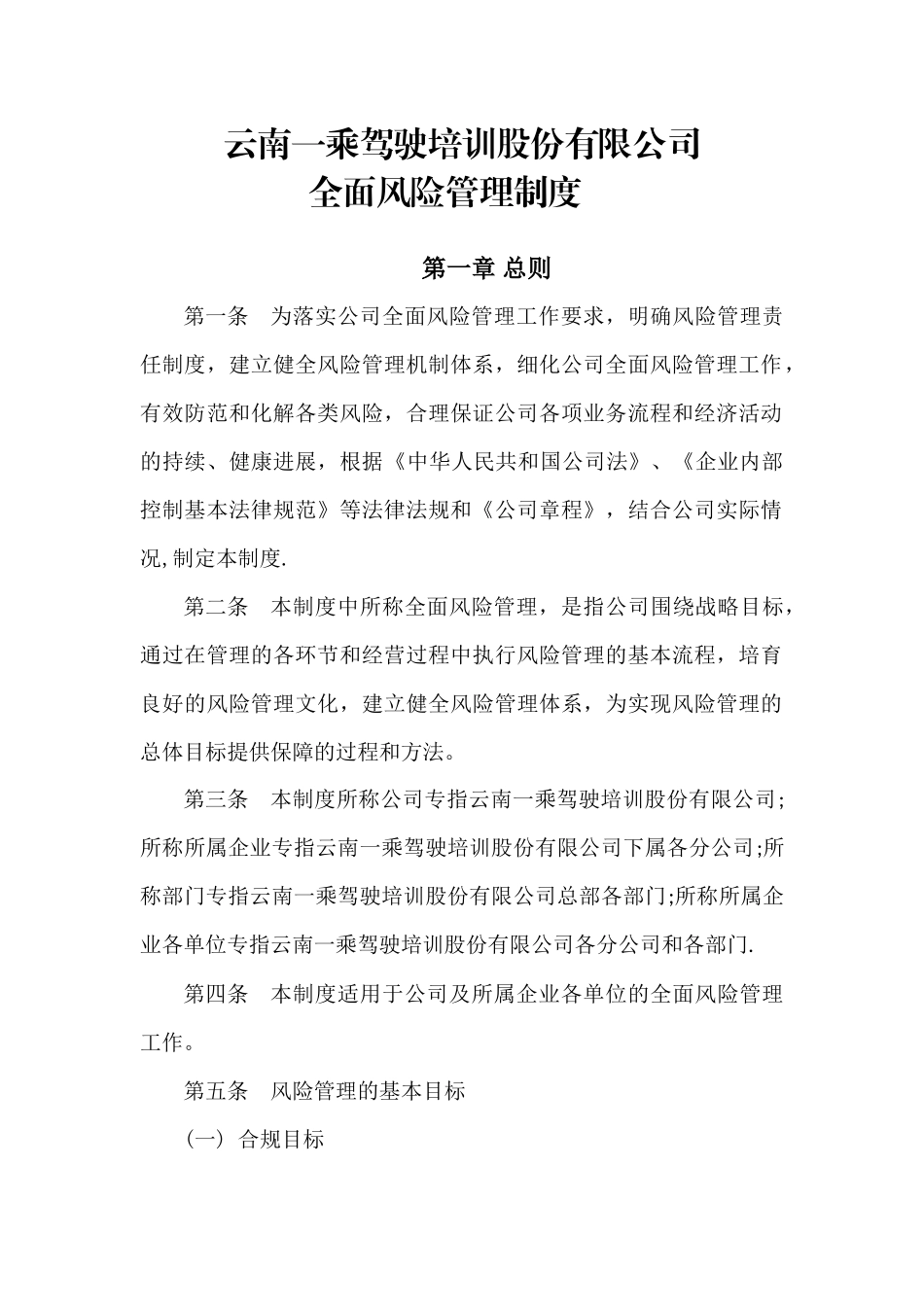 全面风险管理制度_第1页