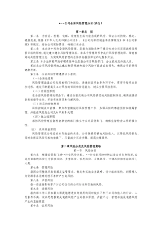 全面风险管理办法