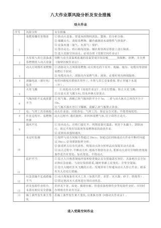 八大作业票风险分析及安全措施