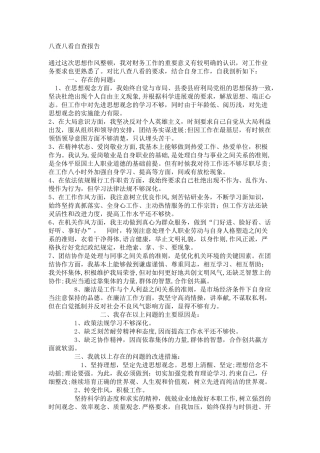 八查八看自查报告