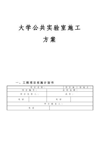 公共实验室施工方案