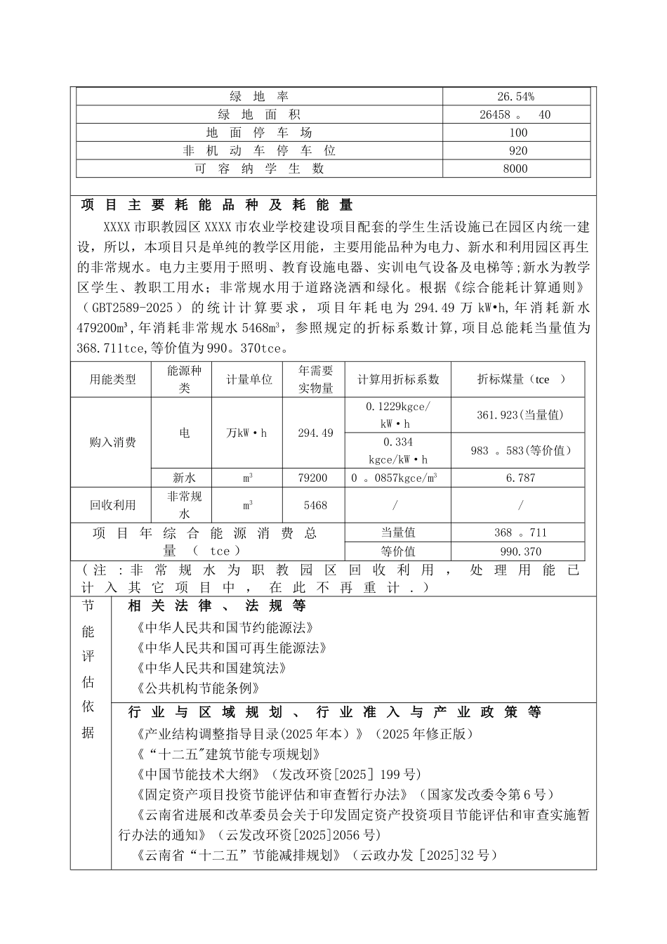 公共建筑建设项目节能评估报告表_第3页