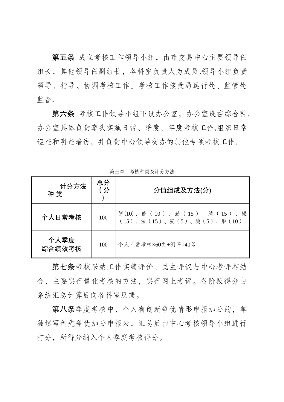 公共资源交易中心工作人员综合绩效考核办法_第2页