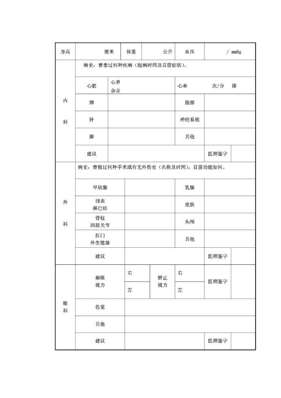 公务员体检项目表_第2页