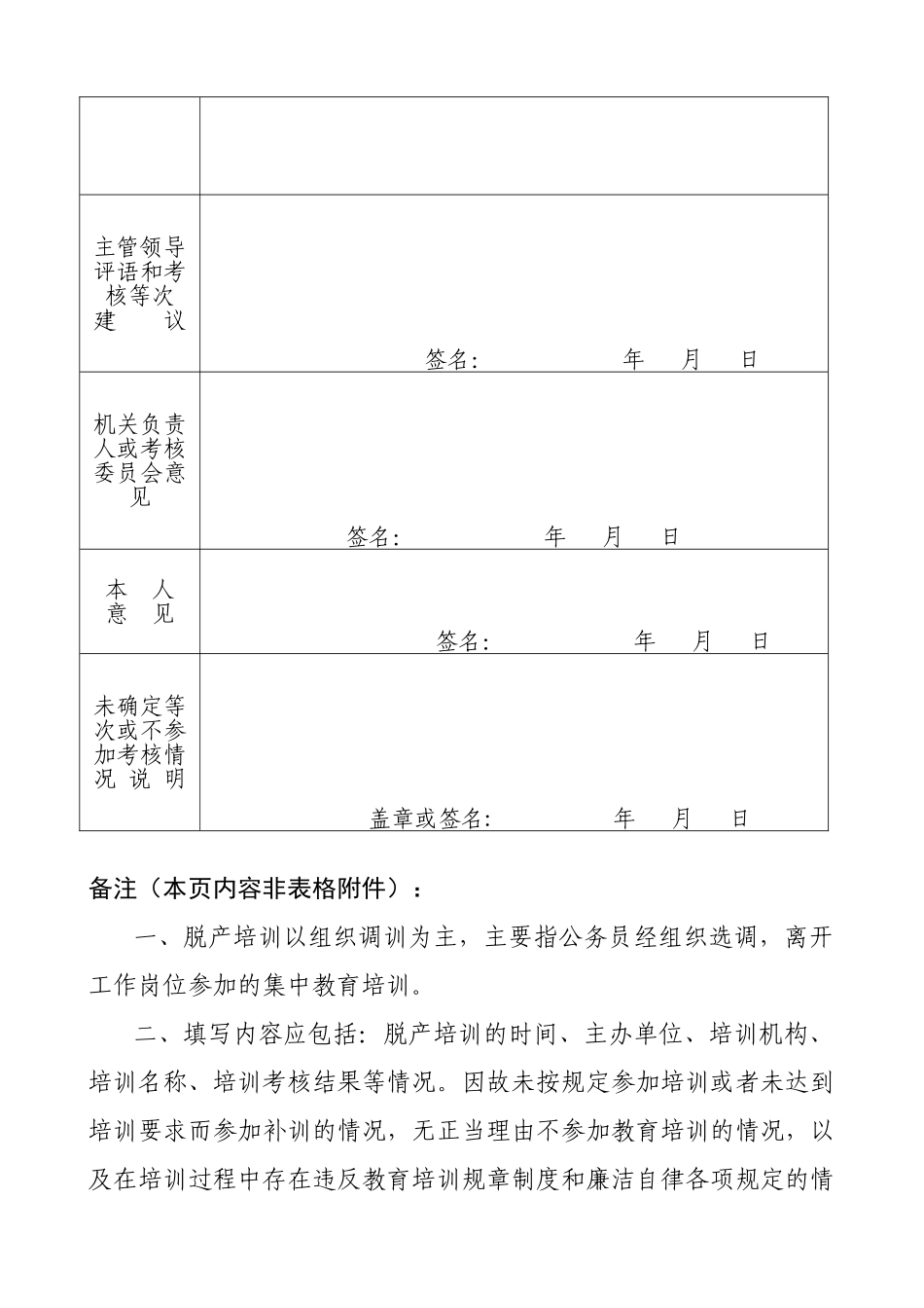 公务员年度考核登记表_第2页