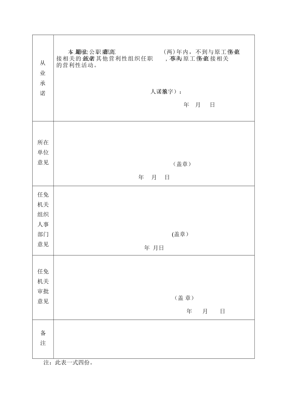 公务员辞去公职申请表20255_第2页