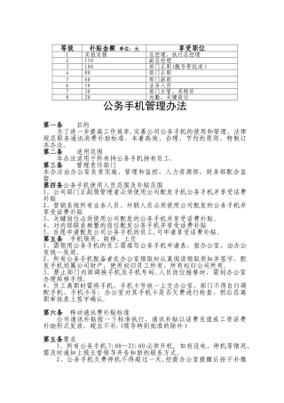 公务手机管理办法