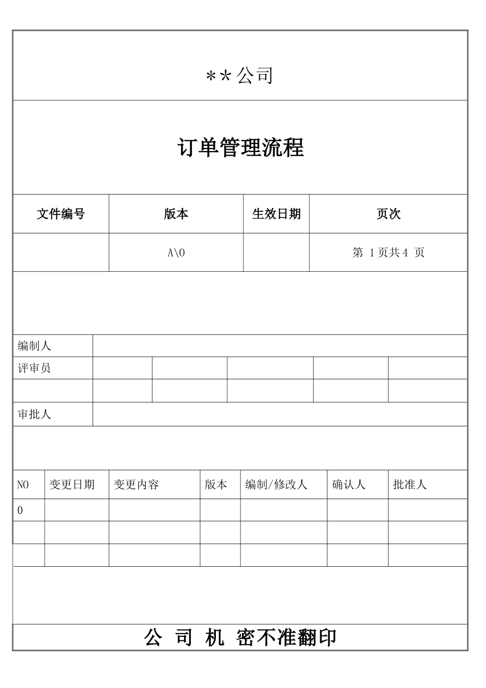 公司-市场营销部订单管理流程_第1页