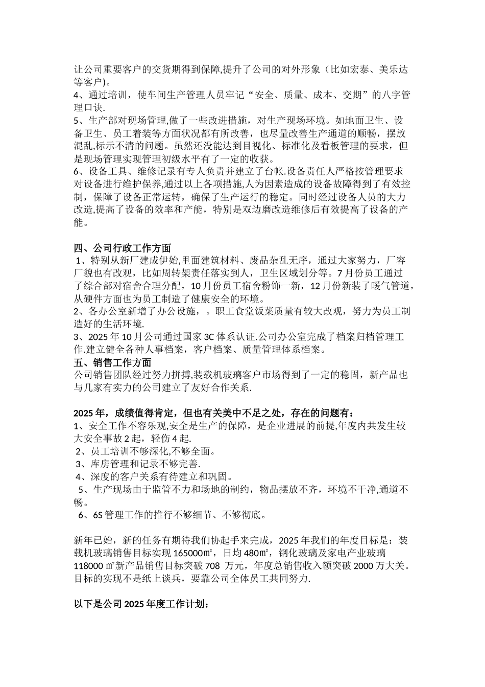 公司2025年度工作总结及2025年度工作计划.docx新_第2页