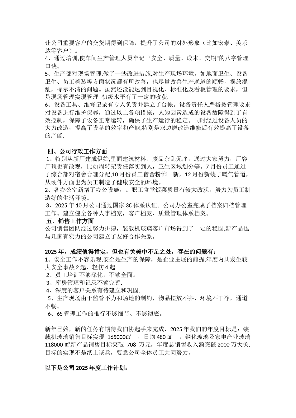 公司2025年度工作总结及2025年度工作计划.docx新_第2页