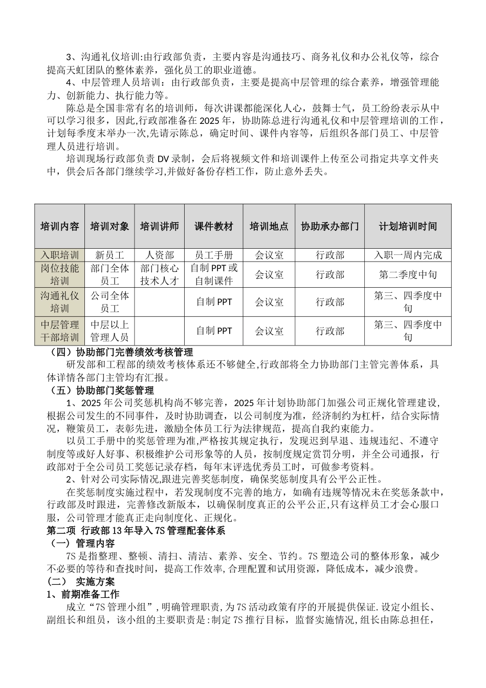 公司2025年度行政部门工作计划_第2页