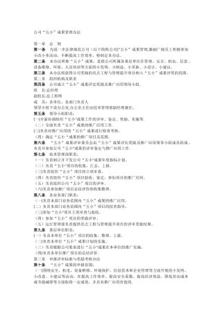 公司“五小”成果管理办法