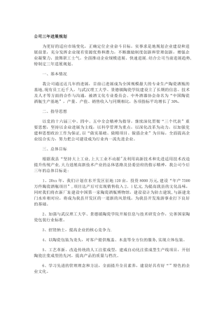 公司三年发展规划范文