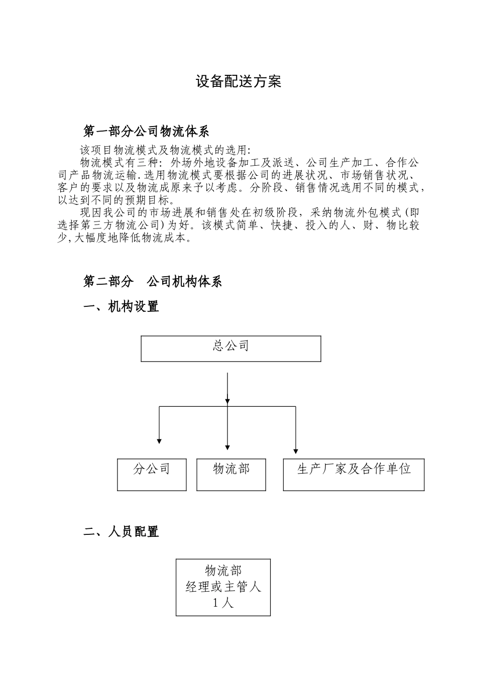 公司产品物流配送方案_第1页