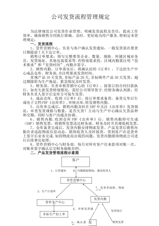公司产品发货流程