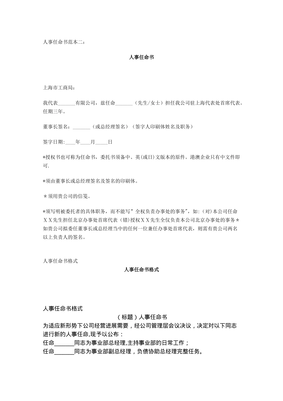 公司人事任命书格式_第2页