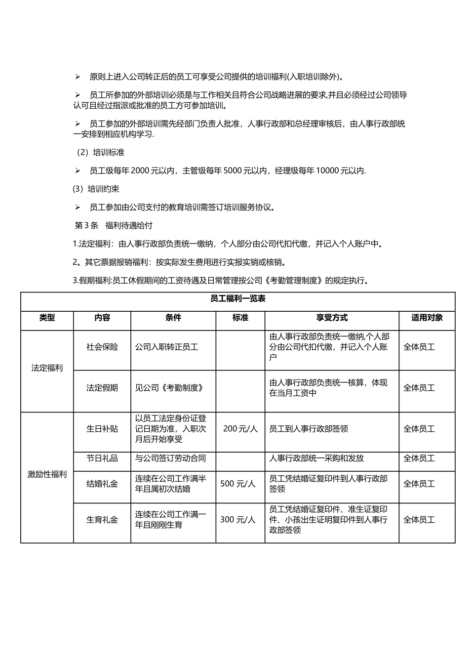 公司人事制度福利制度_第2页
