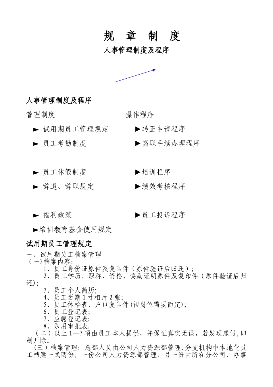 公司人事规章制度1245447225_第1页