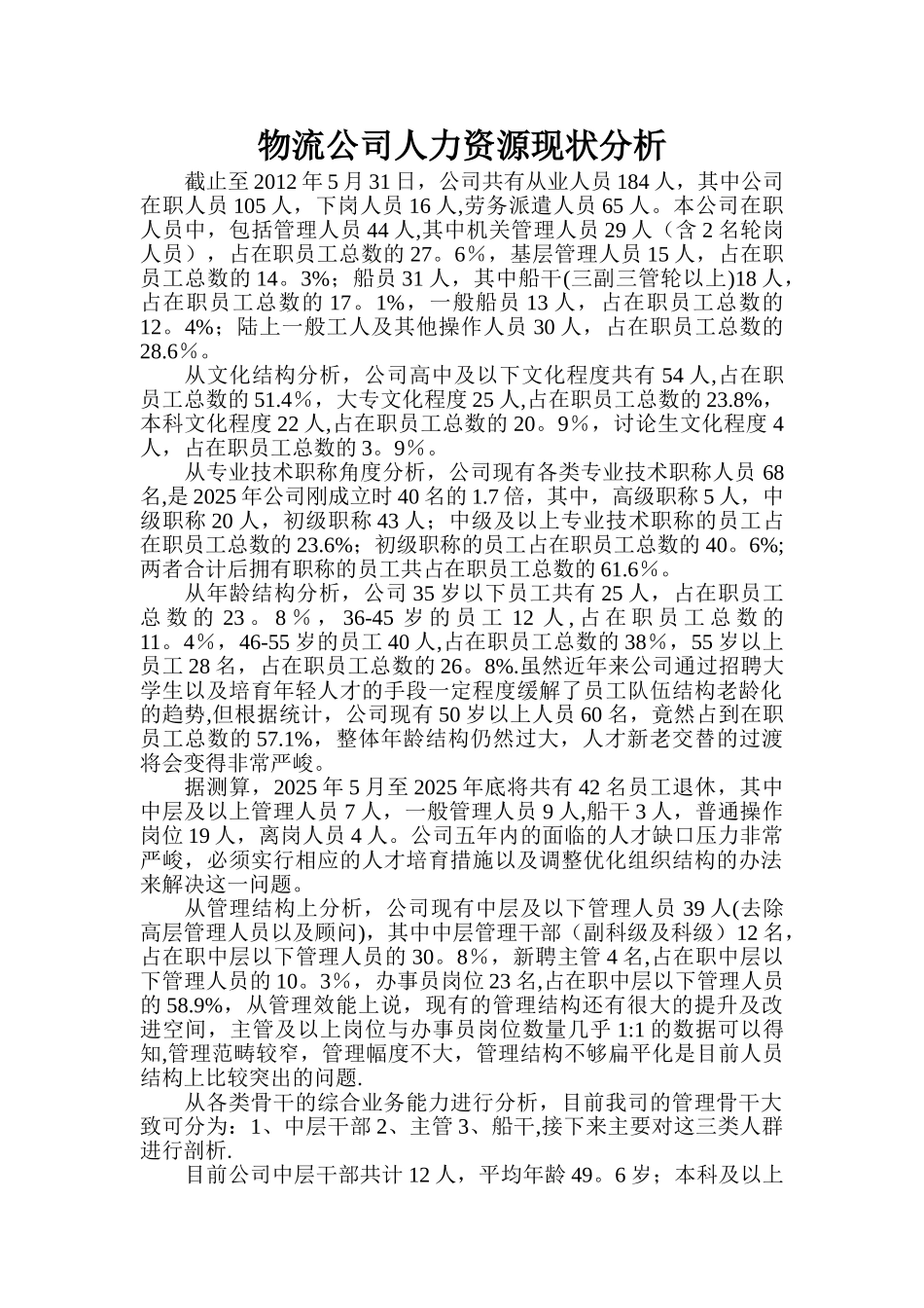 公司人力资源现状分析_第1页