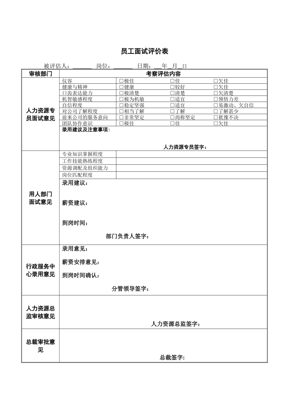 公司人力资源管理表格_第2页
