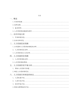 公司人力资源规划方案79378