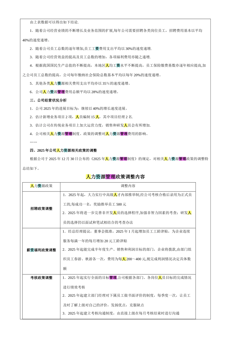 公司人力资源部年度预算方案样本_第2页