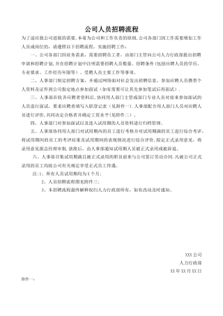 公司人员招聘流程
