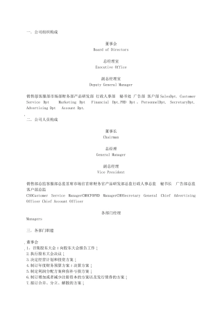 公司人员组织构成及管理者管理方案