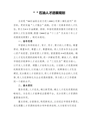 公司人才发展规划