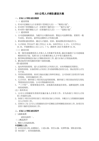 公司人才梯队建设方案