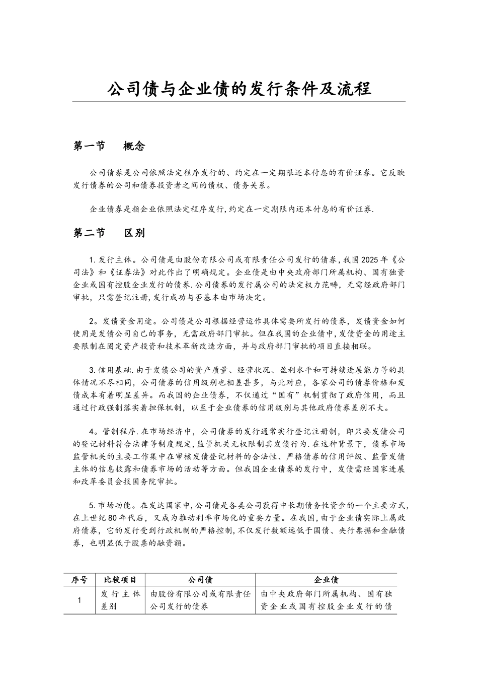 公司债与企业债的发行条件和流程图_第1页