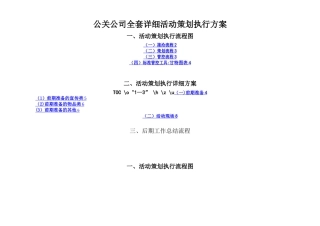 公司全套详细活动策划执行流程