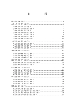 公司全套岗位说明书范本