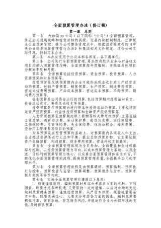 公司全面预算管理办法