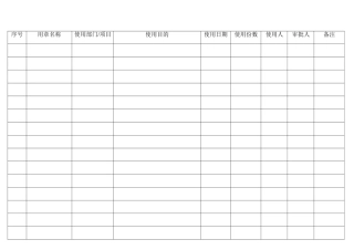 公司公章使用登记台账