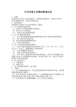 公司内部人员调动管理办法