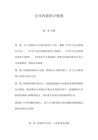 公司内部审计制度