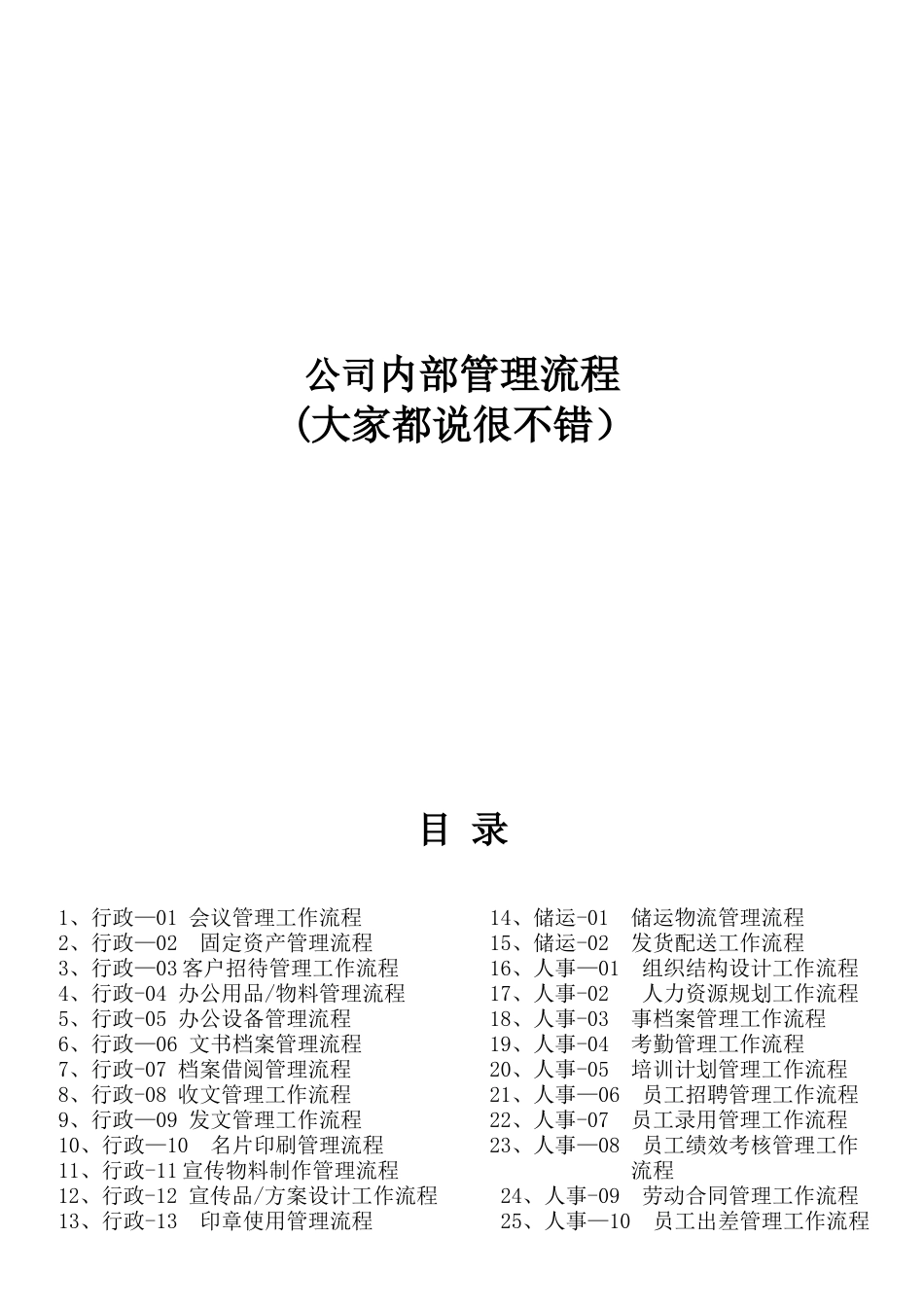公司内部管理流程图汇总_第1页
