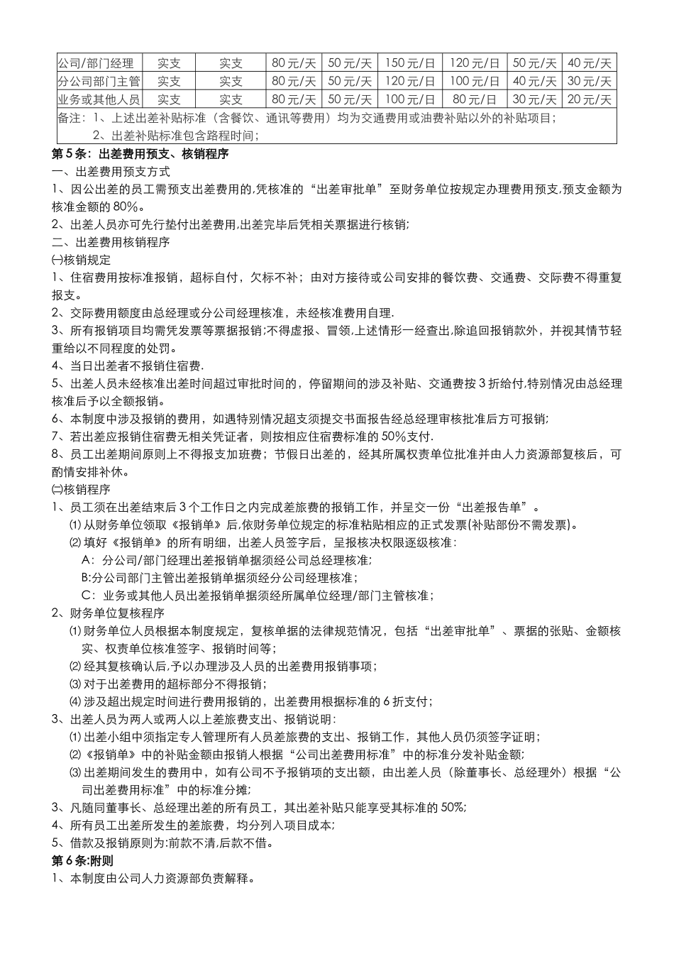 公司出差管理制度2010_第2页