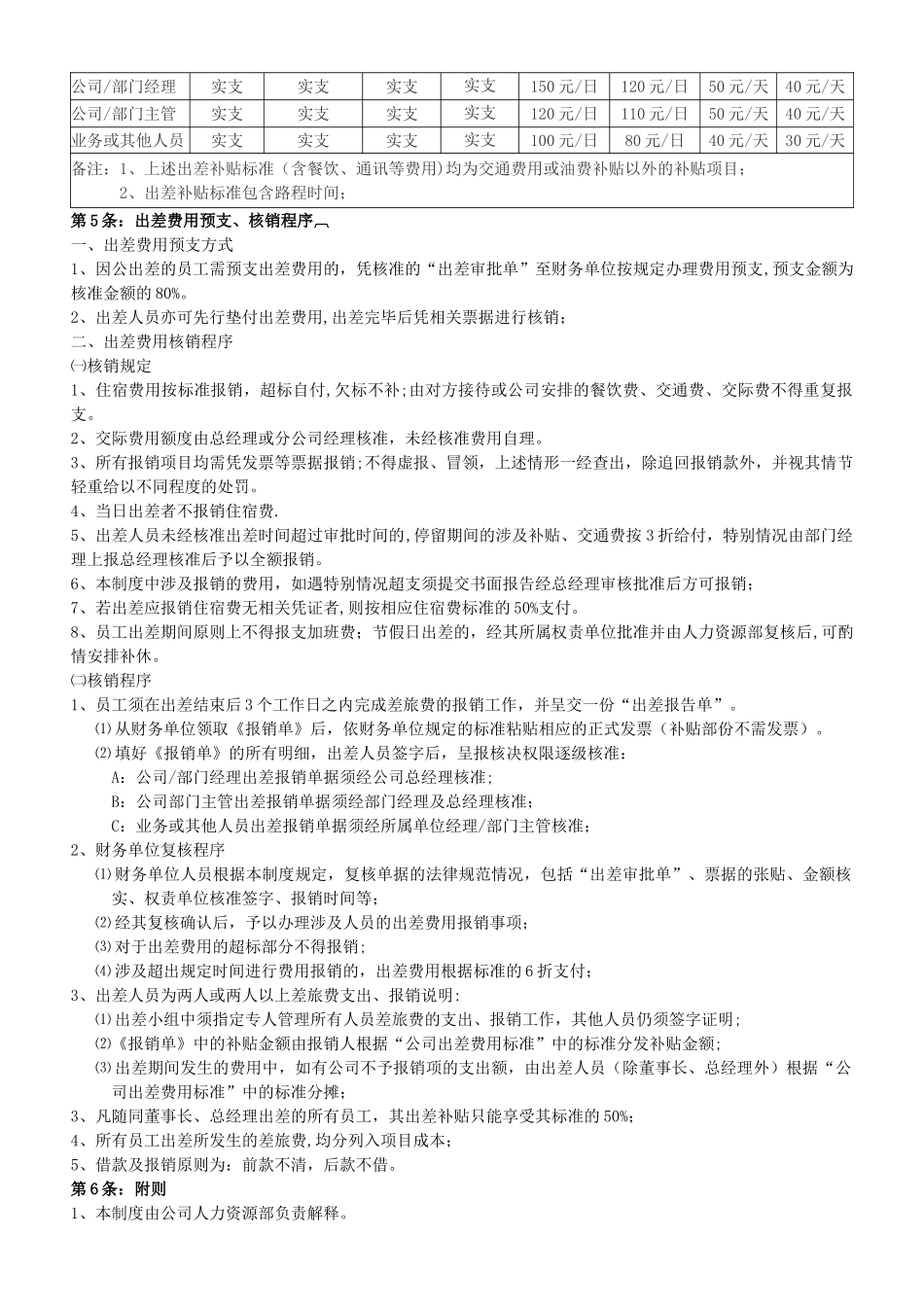 公司出差管理制度2025年6月_第2页