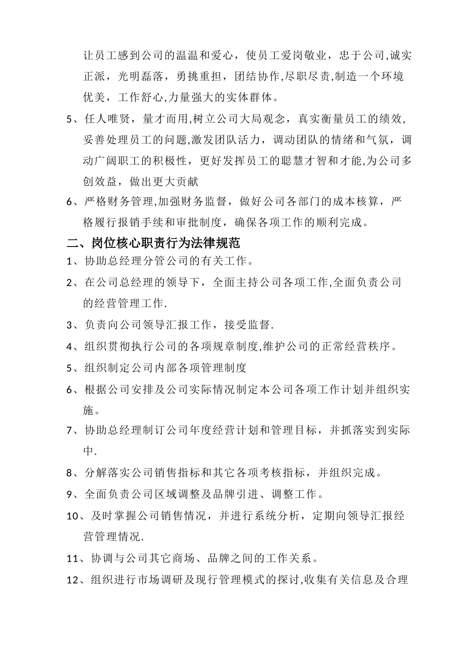 公司副总经理岗位职责和行为规范_第2页