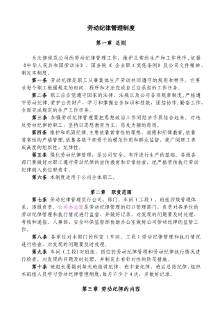 公司劳动纪律管理制度2